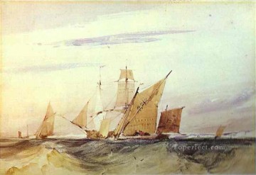  Parkes Pintura al %c3%b3leo - Envío frente a la costa de Kent 1825 Richard Parkes Bonington